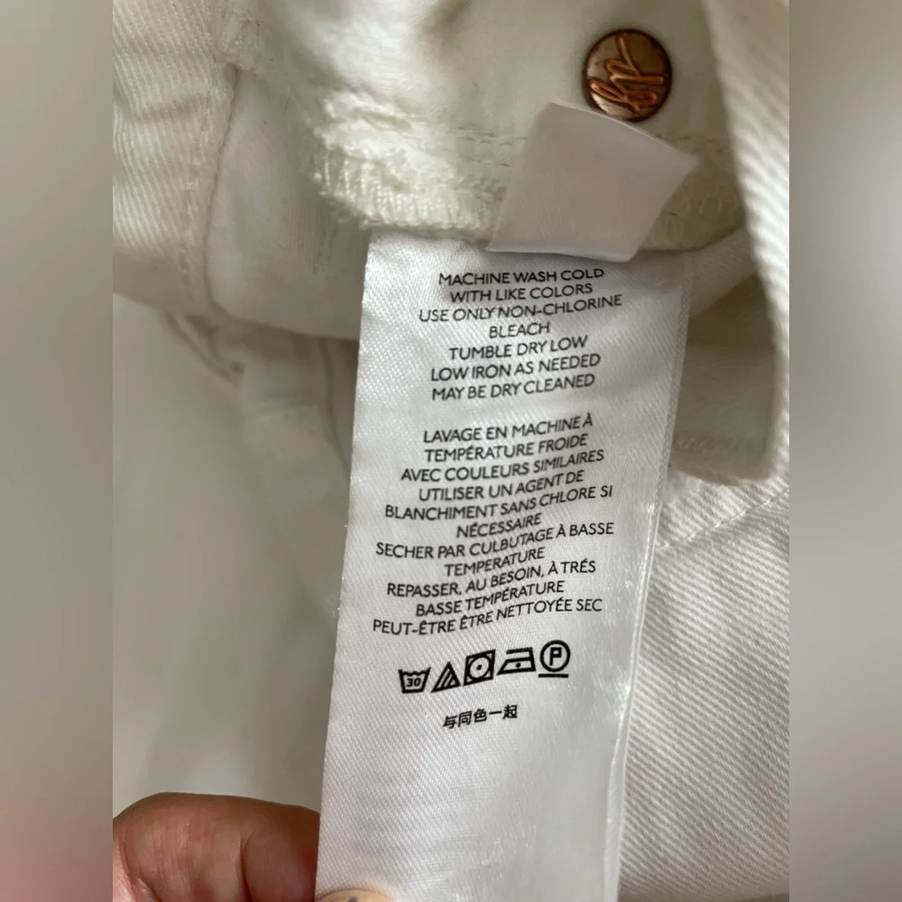 FREE PEOPLE We The Free Maggie Mid Rise Straight in Optic White Size 25